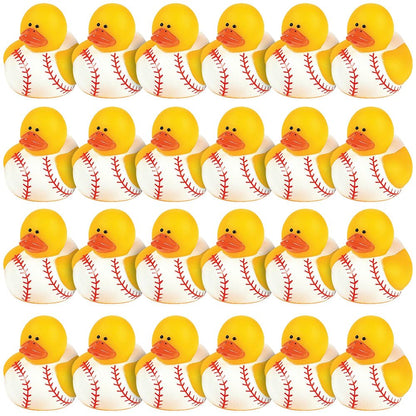 Fun Express Mini Baseball Rubber Ducks (Set of 24) Party Supplies and Favors
