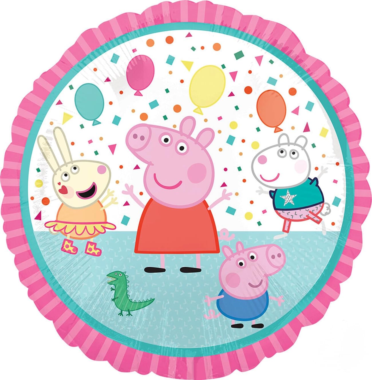 Anagram Peppa and George 3rd Birthday Party Supplies Pig Foil Balloon Bouquet Decorations, BQ_4283