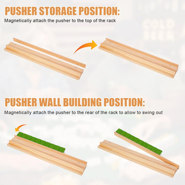 efulycozyy Mahjong Racks with Pushers, Mahjong Pushers and Racks, Wooden Mahjong Racks Set of 4, Mahjong Pushers with Storage Bags, Magnetically