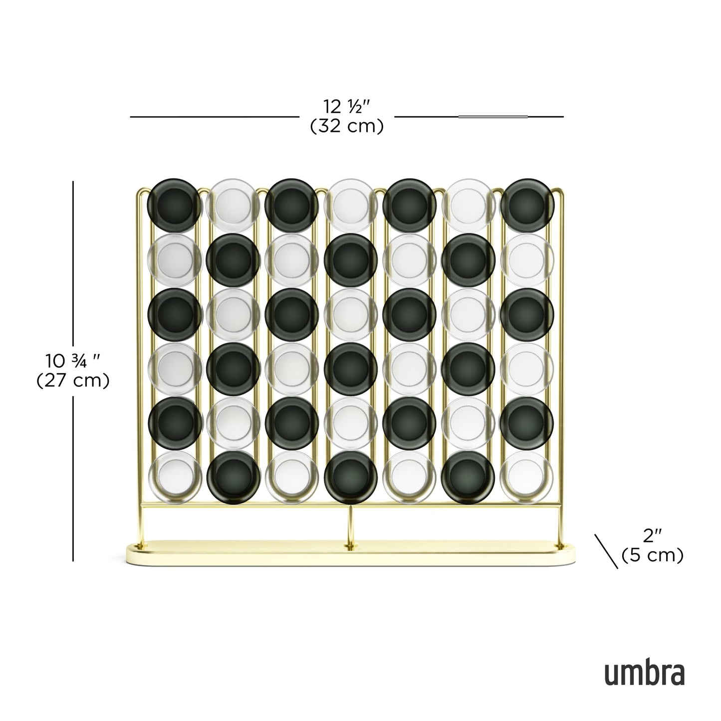 Umbra STAX Four-in-a-Row Game for 2 Players, Ages 6+, Brass