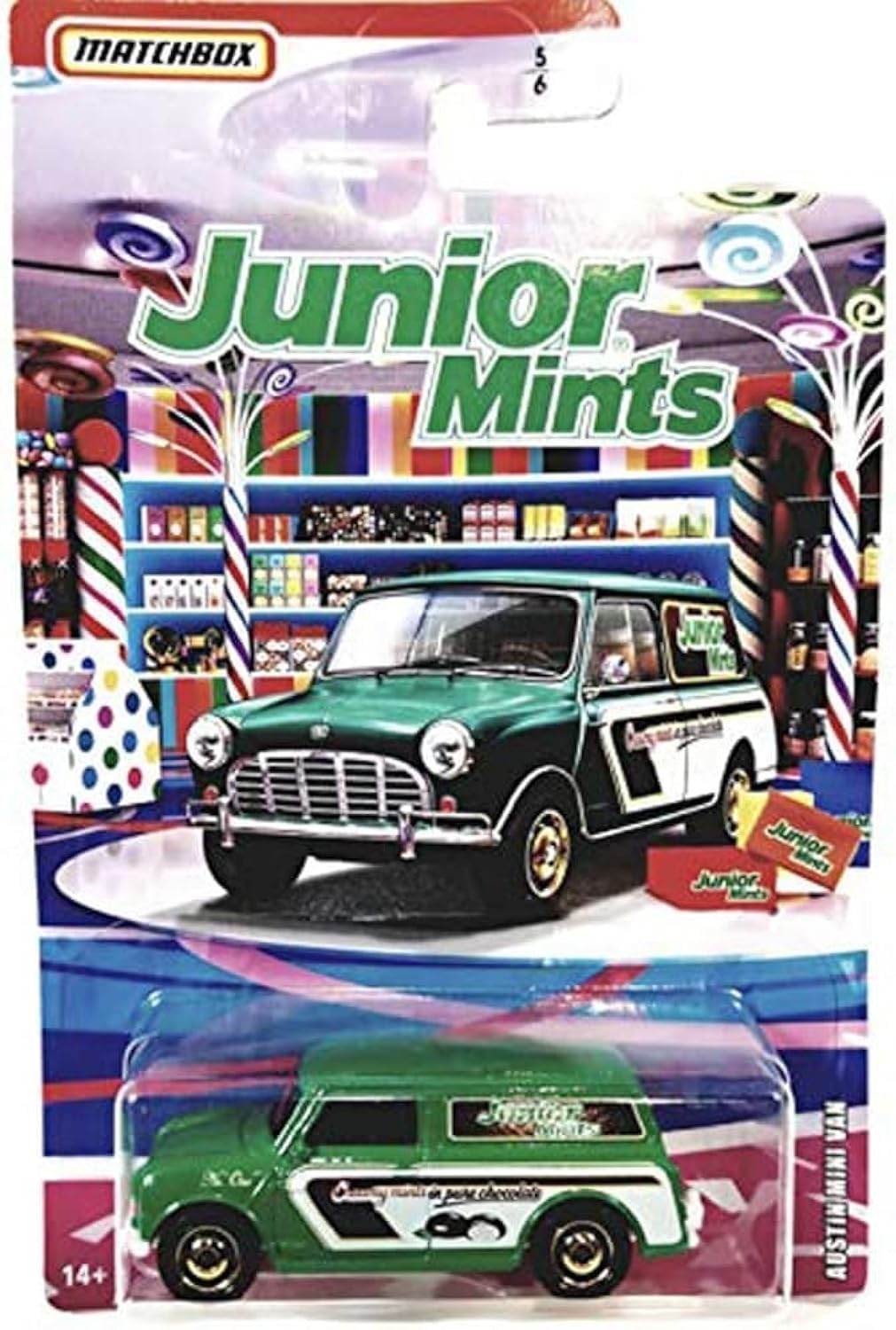 Matchbox 2024 Candy Cars Collection 1:64 Scale (5/6 Junior Austin Mints Mini Van)
