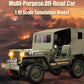 Hylukon RC Crawler, 1:10 Scales Upgraded Willys Military Jeep with Linked Lights Winch & Canvas Cover, 2.4Ghz 4WD Off Road RC Car, All Terrain