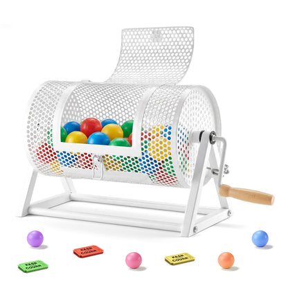 VEVOR Raffle Ticket Spinner, 11.6" x 6.6" Holds 2500 Tickets or 100 Ping Pong Balls, Raffle Drum Lottery Spinning Cage with Reinforced Handle, Stable