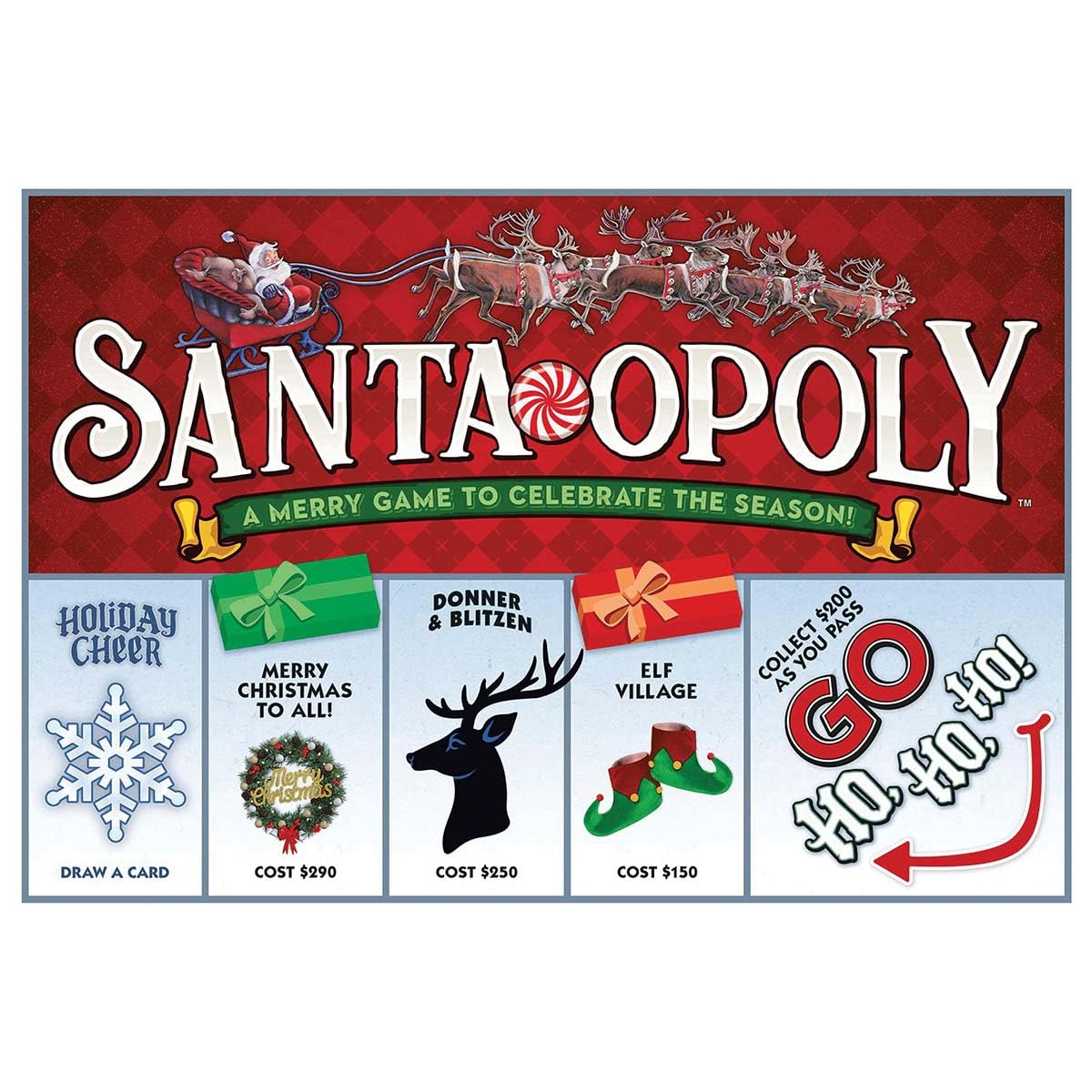 Santa-Opoly Board Game - A Merry Property Trading Game to Celebrate The Season - for 2 to 6 Players Ages 8 and up