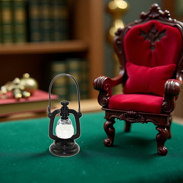 Black Dollhouse Decoration Accessories, 1:12 Dollhouse Miniature Scene Model Hurricane Lantern Play, Décor, Dollhouse Accessories (23 x 43 mm)