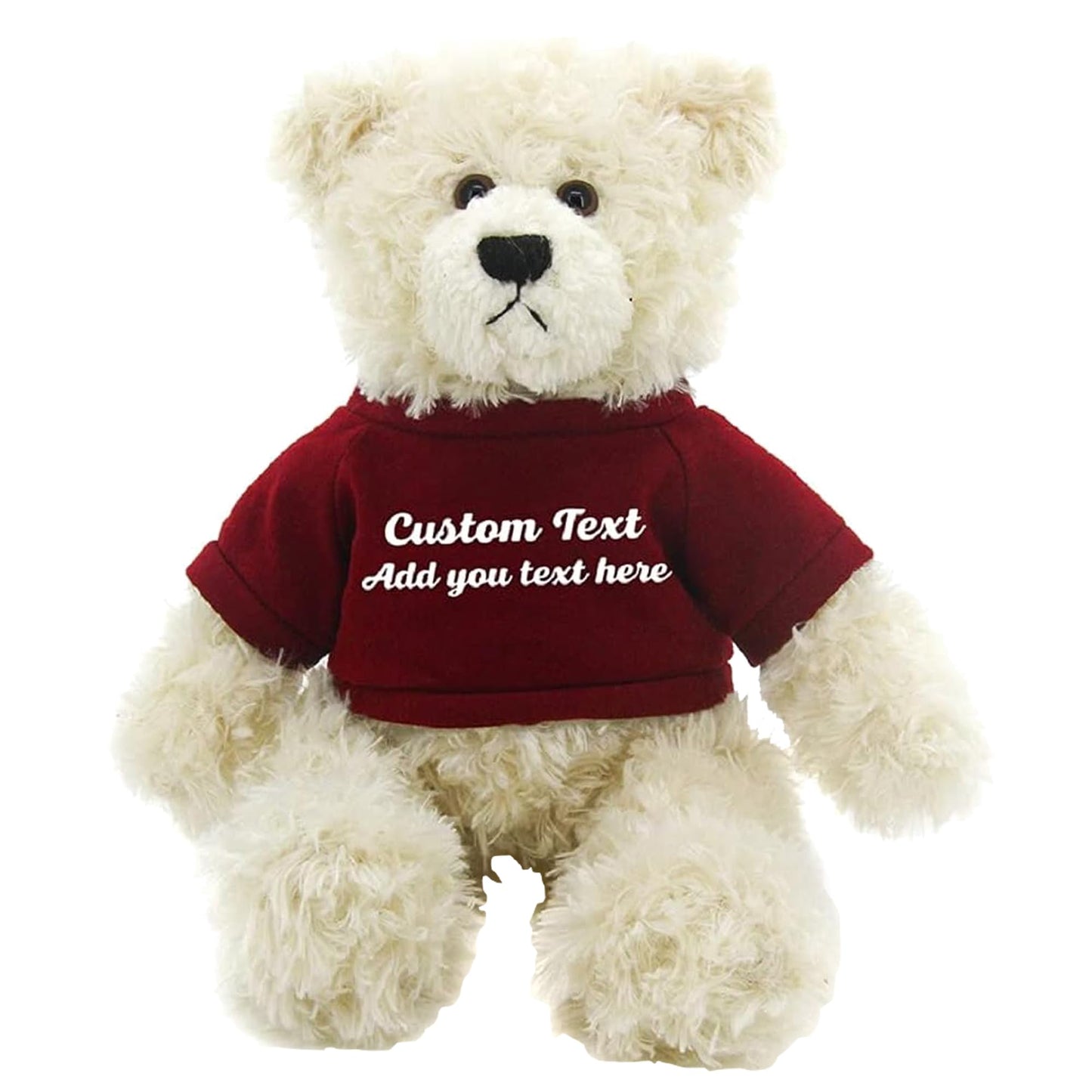 Made By Aliens Personalized 12 Inch Cream Brandon Teddy Bear - Stuffed Animal Personalized Teddy Bears - Custom Teddy Bear Great Present for Valentine