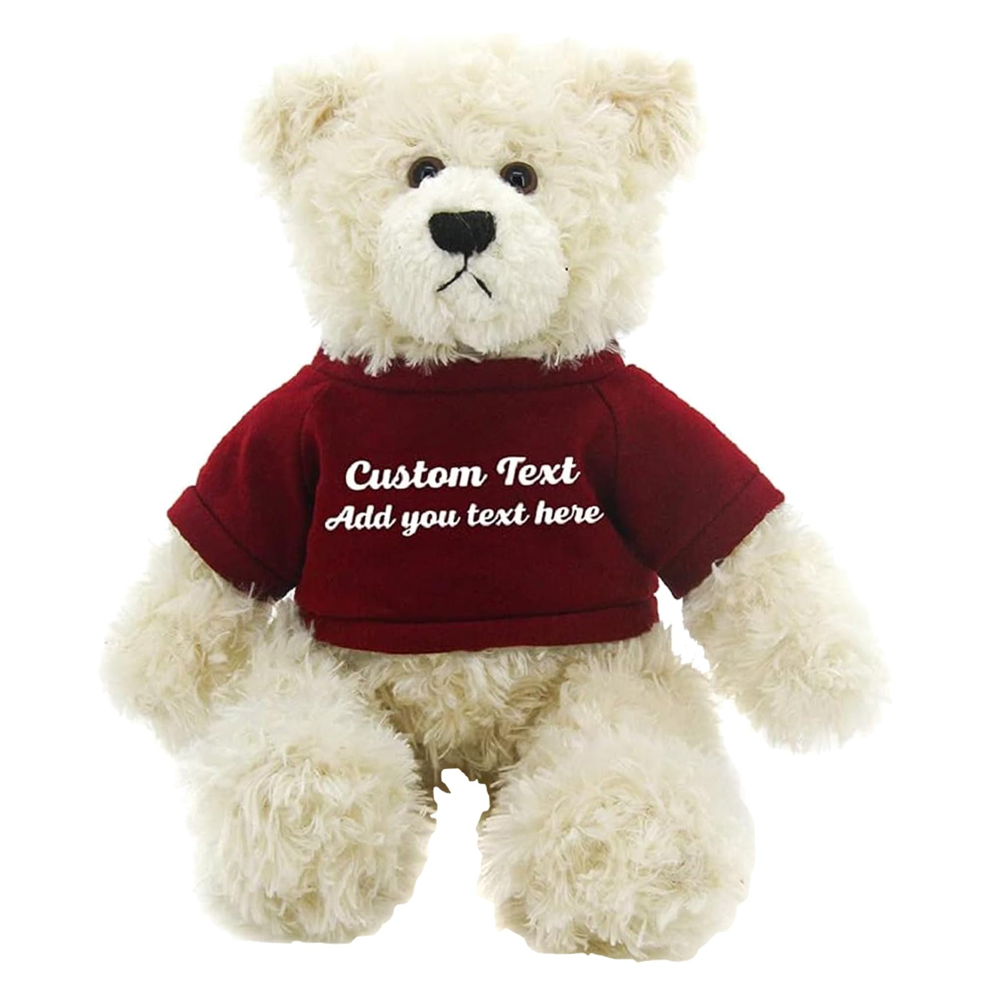Made By Aliens Personalized 12 Inch Cream Brandon Teddy Bear - Stuffed Animal Personalized Teddy Bears - Custom Teddy Bear Great Present for Valentine