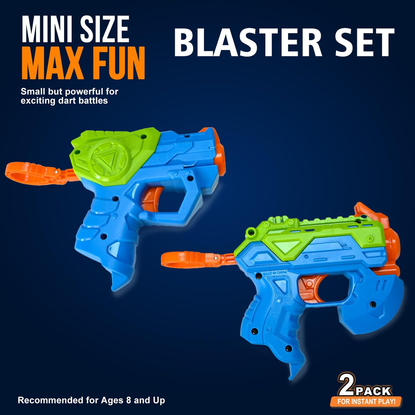 lififun Dart Blaster 2 Pack, Includes 2 Blasters, 20 Soft Darts Compatible with Nerf Elite Darts for Nerf Party Outdoor Toys, Ages 8+