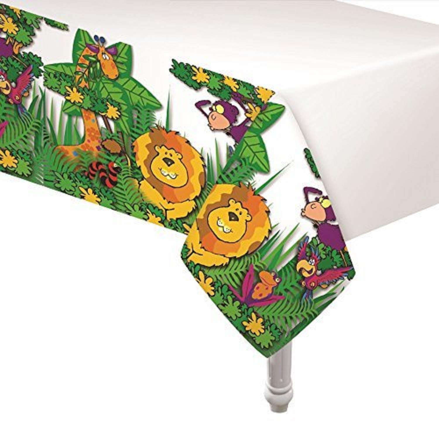 Oojami Animal Safari Theme Zoo Print Table Cover 4 Pack Tablecloth Party Supplies