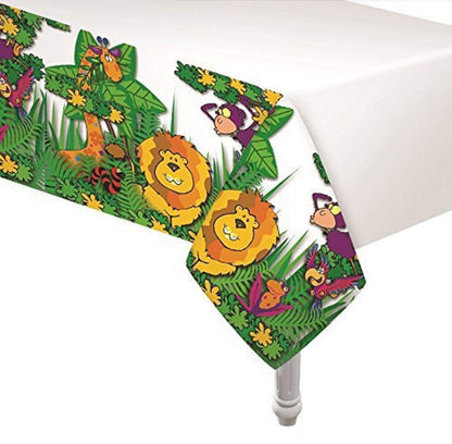 Oojami Animal Safari Theme Zoo Print Table Cover 4 Pack Tablecloth Party Supplies