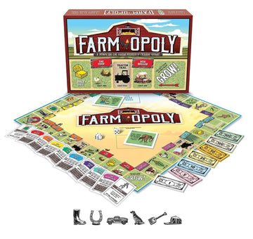 Farm-Opoly Board Game - A Down-on-The-Farm Property Trading Game! - for 2 to 6 Players Ages 8 and up