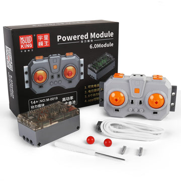 Mould King M0019 6.0 Powered Module Kit, Power Function Sets 6.0 with Rechargeable Remote Control and Battery Box, 2.4G 6 Channel High Speed Function