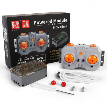 Mould King M0019 6.0 Powered Module Kit, Power Function Sets 6.0 with Rechargeable Remote Control and Battery Box, 2.4G 6 Channel High Speed Function