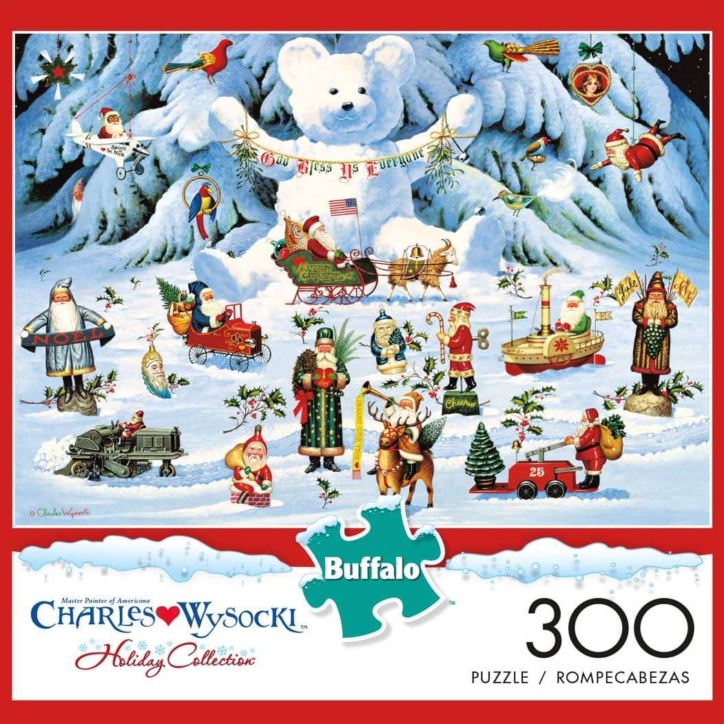 Buffalo Games - Charles Wysocki - Jingle Bell Teddy - 300 Piece Puzzle