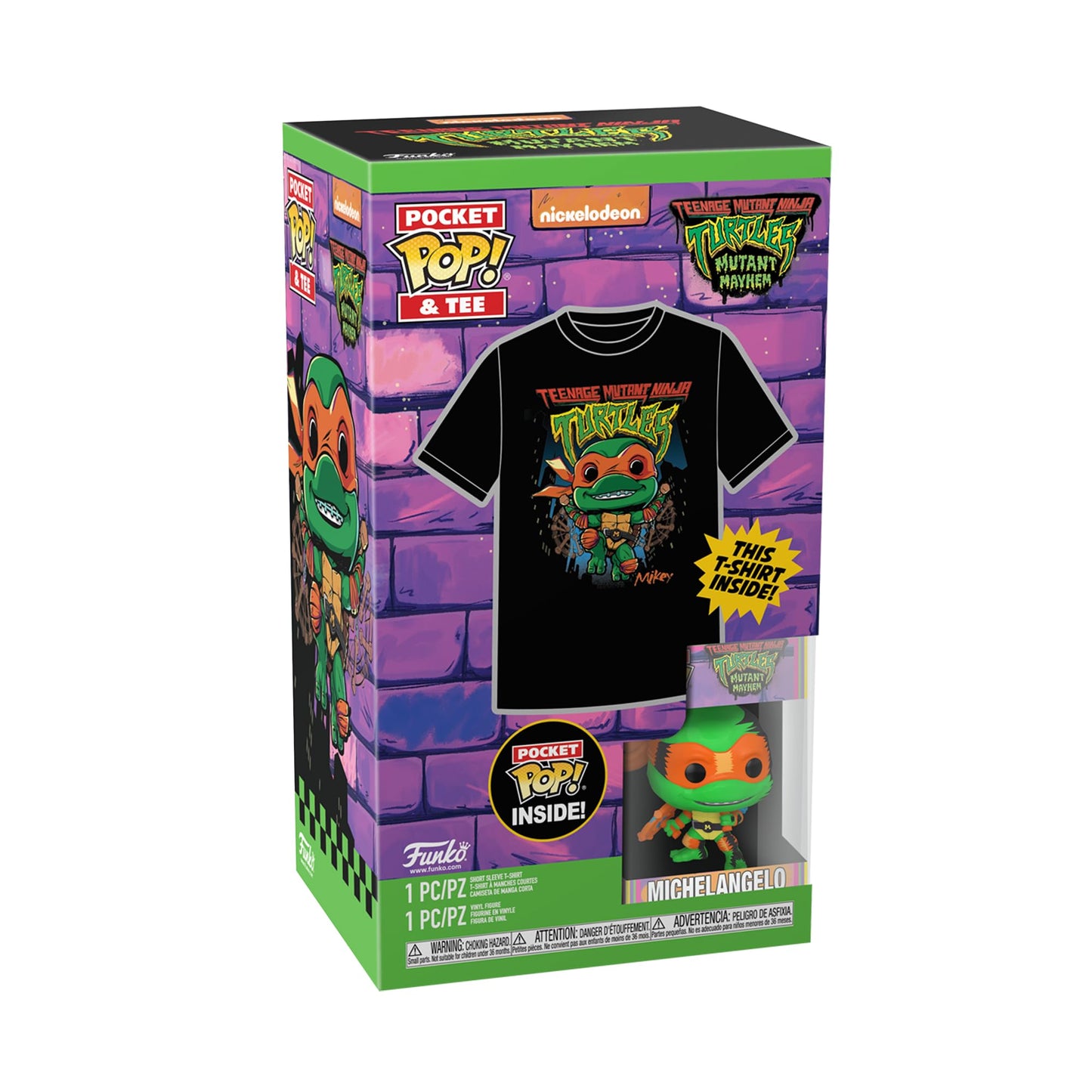 Funko Pocket POP! & Tee: Teenage Mutant Ninja Turtles (TMNT) - Small - (S) - T-Shirt - Clothes with Collectable Vinyl Minifigure - Gift Idea for
