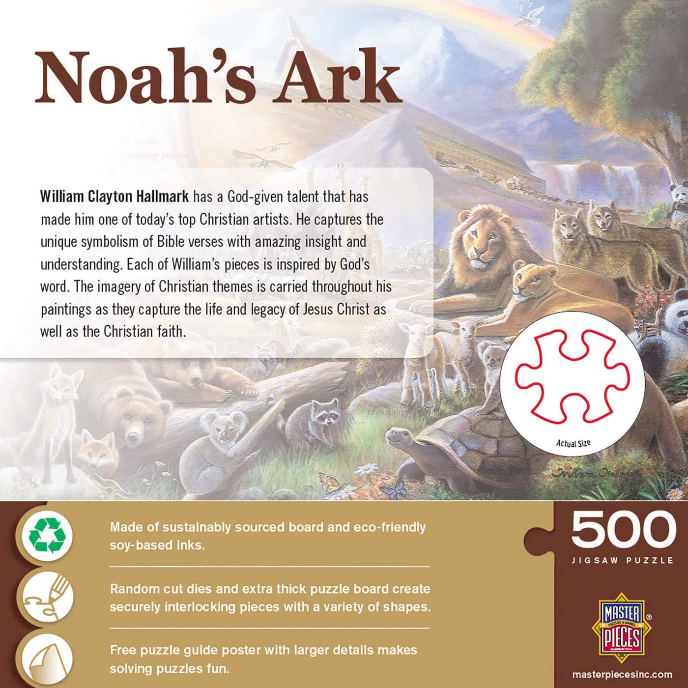 MasterPieces 500 Piece Jigsaw Puzzle for Adults, Family, Or Youth - Noah's Ark - 15"x21"