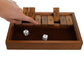 WE Games Shut the Box Game Wooden - 9 Number Flip Tiles with Dark Stained Wooden Box, Perfect for Game Night, Math Games, Clackers, Family Games