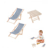 3-Pack Miniature Beach Chair & Table, 1:12 Scale Dollhouse Miniature Beach Furniture Set, Tiny Beach Chairs for Pool Party Decor, Mini Pool Furniture