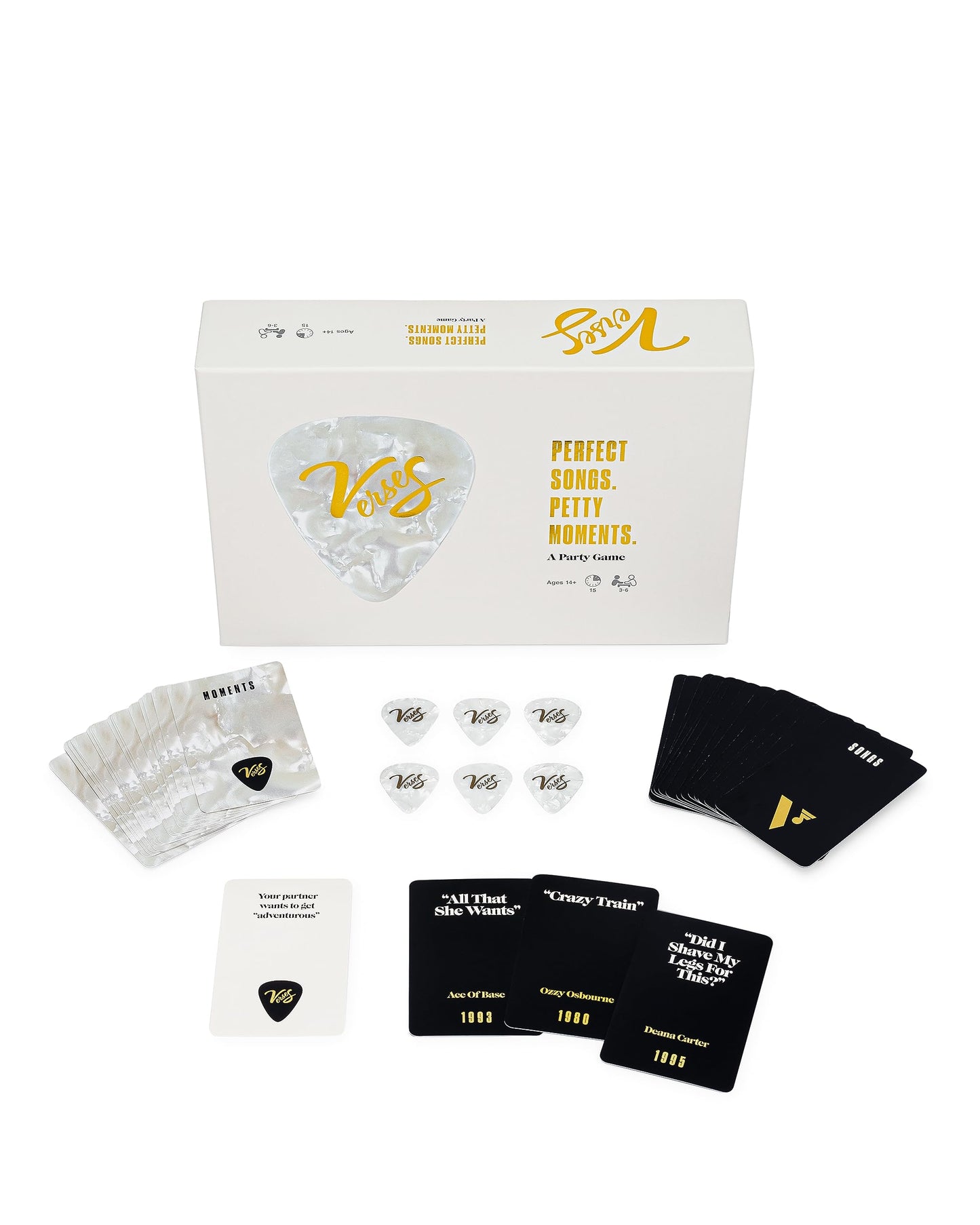 Hootenanny Games Verses Music Card Games for Adults & Teens | Match Top Songs with Petty Moments at Game Night & Parties | 3-6 Players, Ages 14+