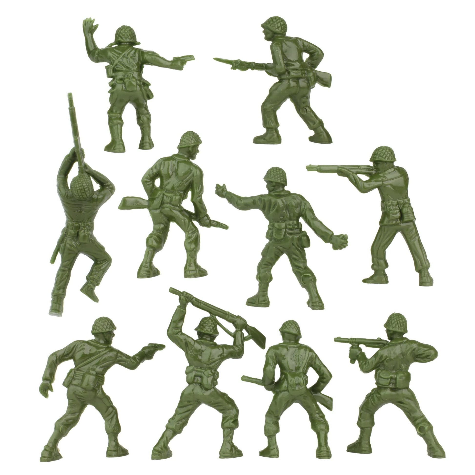 BMC Classic OD Green Plastic Army Men - 40pc WW2 Soldier Figures - Made in USA