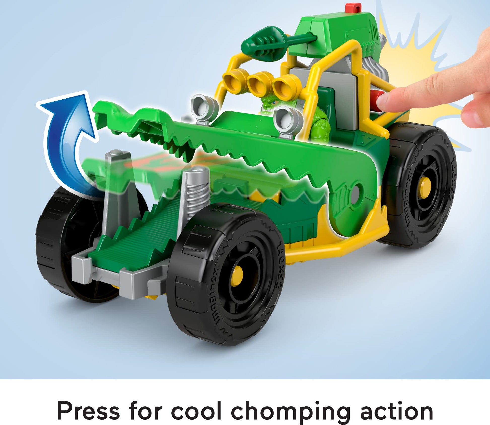 Fisher-Price Imaginext DC Super Friends Toy Killer Croc Figure & Buggy Car with Projectile Launcher for Pretend Play Kids Ages 3+ Years
