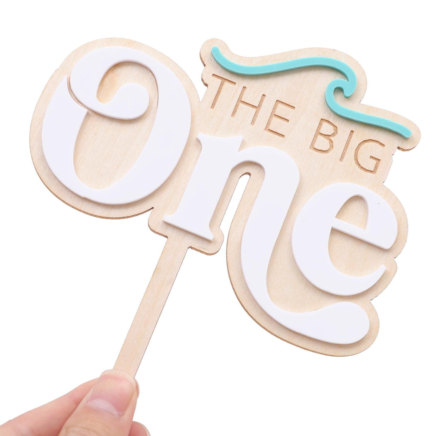 The Big One First Birthday Cake Topper - 1st Birthday Ocean Surf Theme,The Big One Wave Themed Cake Topper,Summer Cake Decorations (surf one)