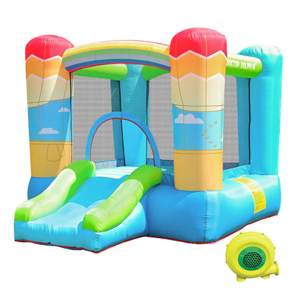 Doctor Dolphin Inflatable Bounce House for Kids, Bouncy House with Blower Indoor Outdoor, Inflatable Bouncer for Kids Party (Hot-air Balloon Theme)