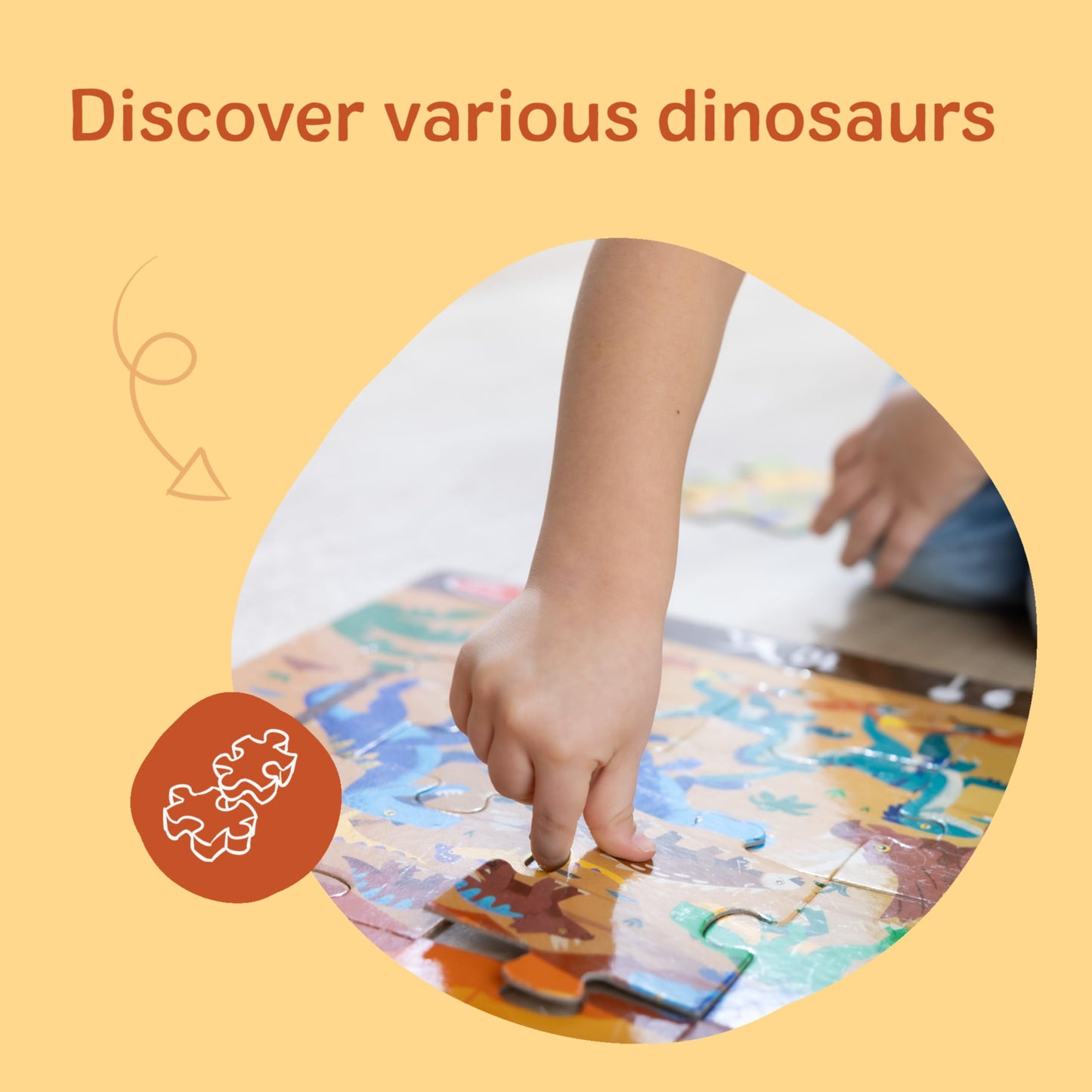 Melissa & Doug Land of Dinosaurs Jumbo Floor Puzzle 48-Piece Toy