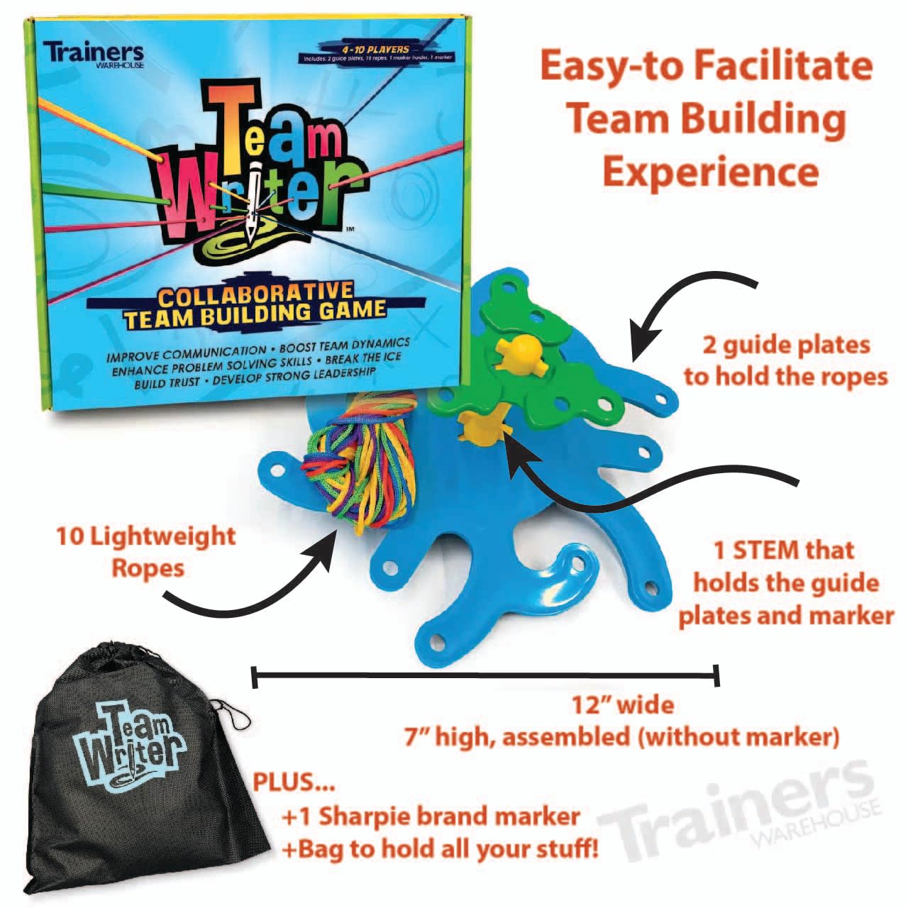 Trainers Warehouse TeamWRITER® Team Building Game | A Fun Collaborative & Challenging Activity - Perfect for Any Office or School Group