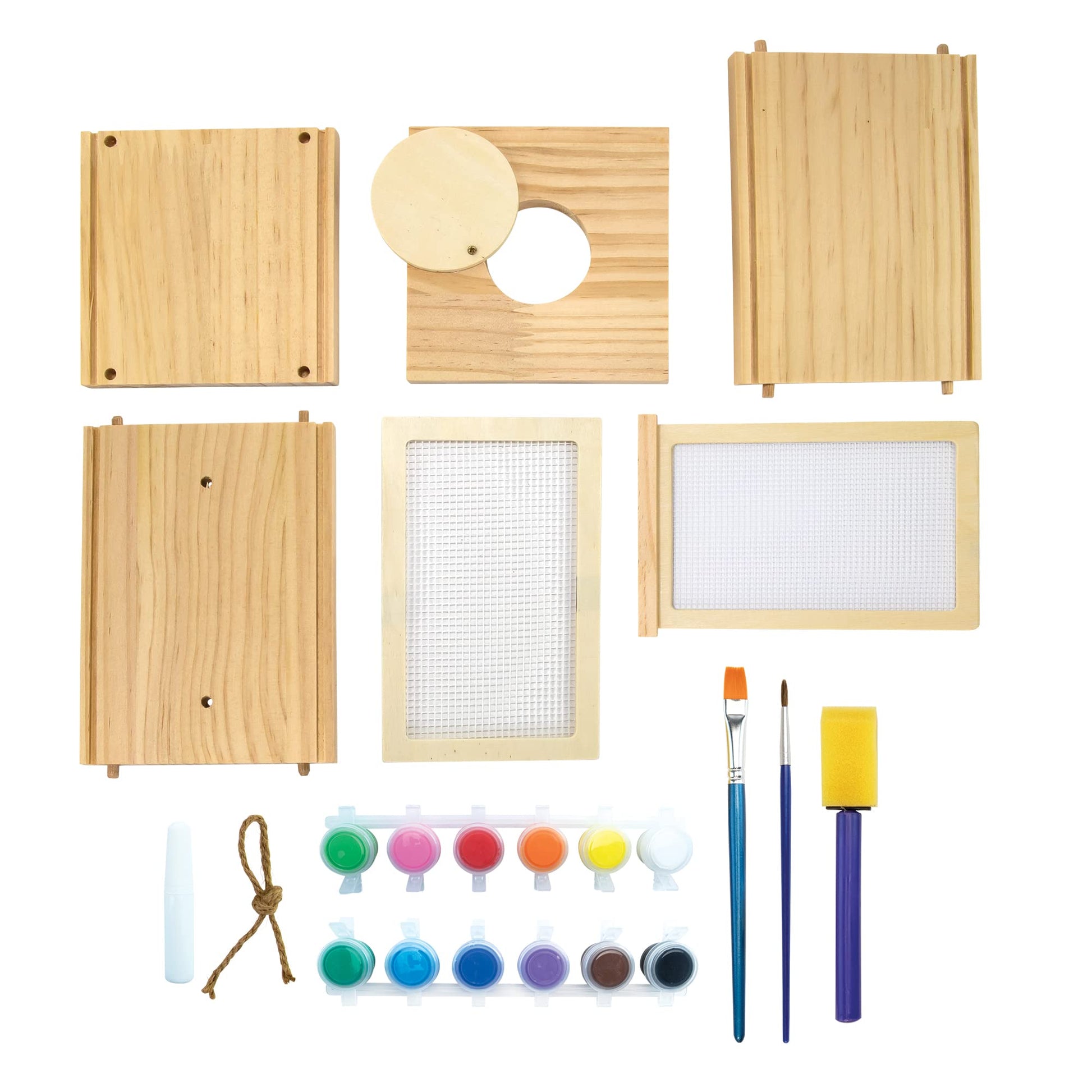 MindWare Make Your Own Bug Catcher Kit for Kids - Includes 12 Paint Colors, Glue, 3 Brushes & Guidebook - DIY Craft for Kids Ages 5+