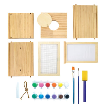 MindWare Make Your Own Bug Catcher Kit for Kids - Includes 12 Paint Colors, Glue, 3 Brushes & Guidebook - DIY Craft for Kids Ages 5+
