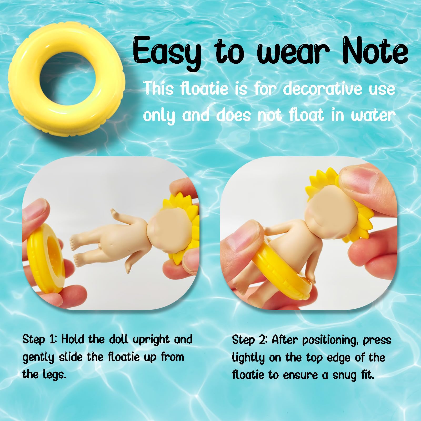 Kaitiaki 5PCS Mini Floaties for Sonny Angel, Cute Resin Swim Rings Accessories Fits 3 Inch Dolls, Decorative Display Props Clothes for Collectors