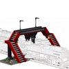 General Jim's Red Railway Crossing Modular Building Block Bricks Set, Contains 655 Brick Pieces, Base Plates Included, for Adults, Teens and Train