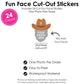 Big Dot of Happiness Custom Photo My First Rodeo - Little Cowboy 1st Birthday Party Favors - Fun Face Cut-Out Stickers - Set of 24