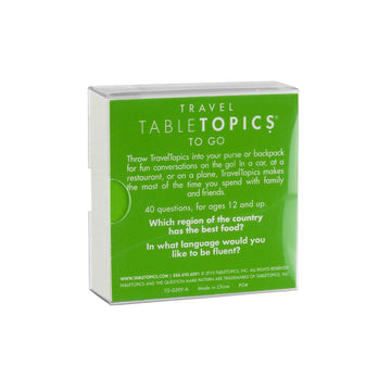 TableTopics Travel to Go Question Card Game - 40 Conversation Starter Cards About Travel, Vacations, Roadtrip Essentials for Friends, Adult Car Game