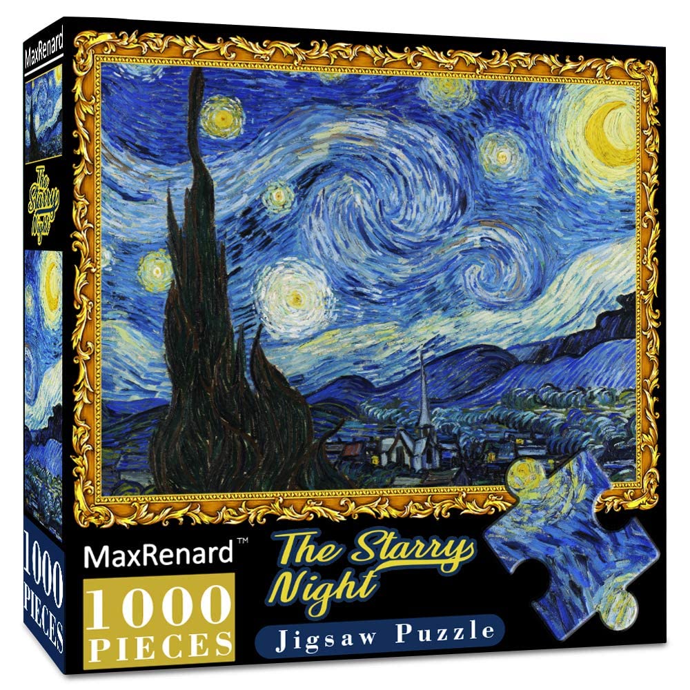 MaxRenard 1000 Piece Puzzle for Adult Van gogh Starry Night Art Masterpiece