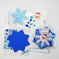 24 Sets DIY Christmas Winter Foam Wreath Crafts Kits Decorations Self Adhesive Xmas Snowflakes Sticker Santa Holly Leaf for Kids Party Favors Fun