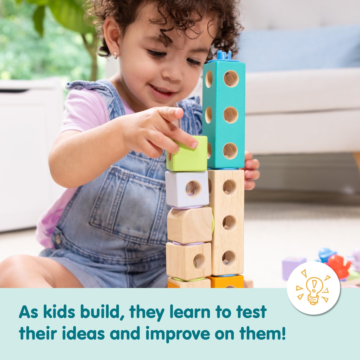 Melissa & Doug Blockables Town Connectable Wooden Building Blocks