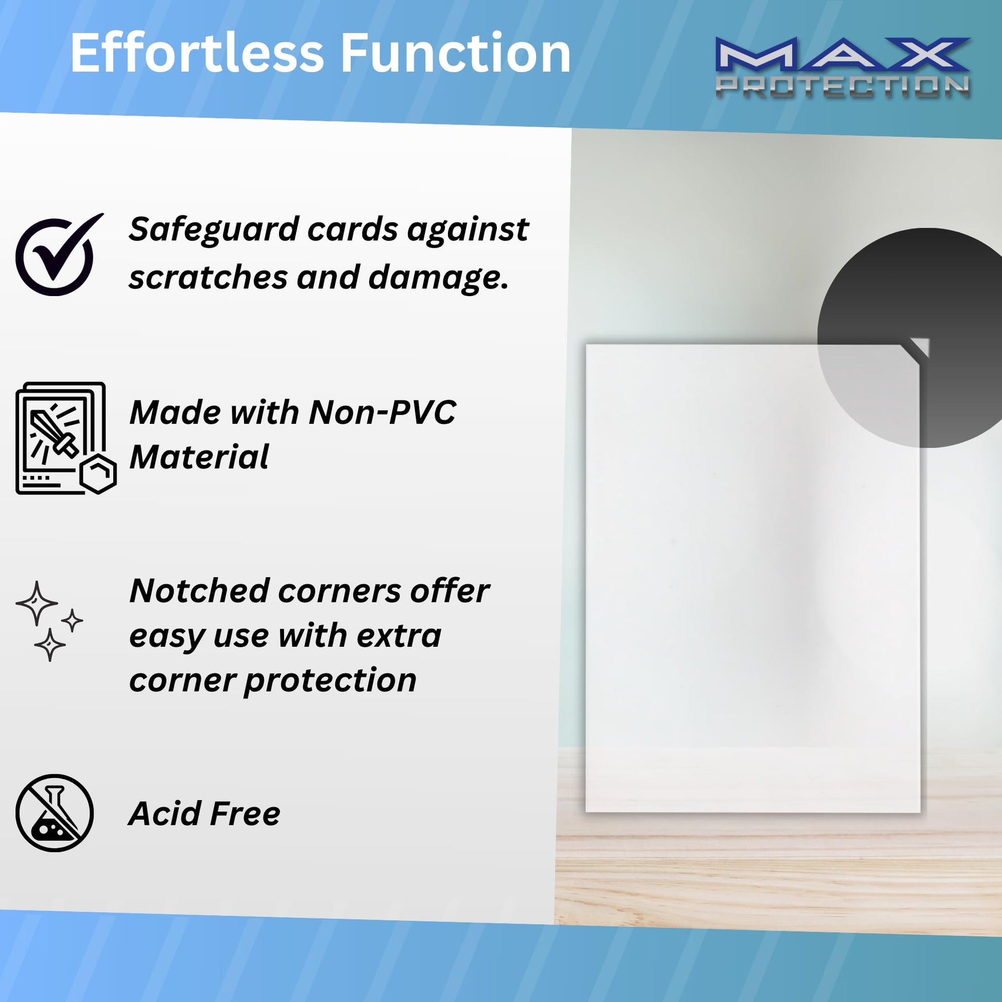 Max Protection Notched Penny Sleeves - 100ct Packs - Easy Glide Notched Card Holders- Premium, Acid-Free & Archival Safe Protection for