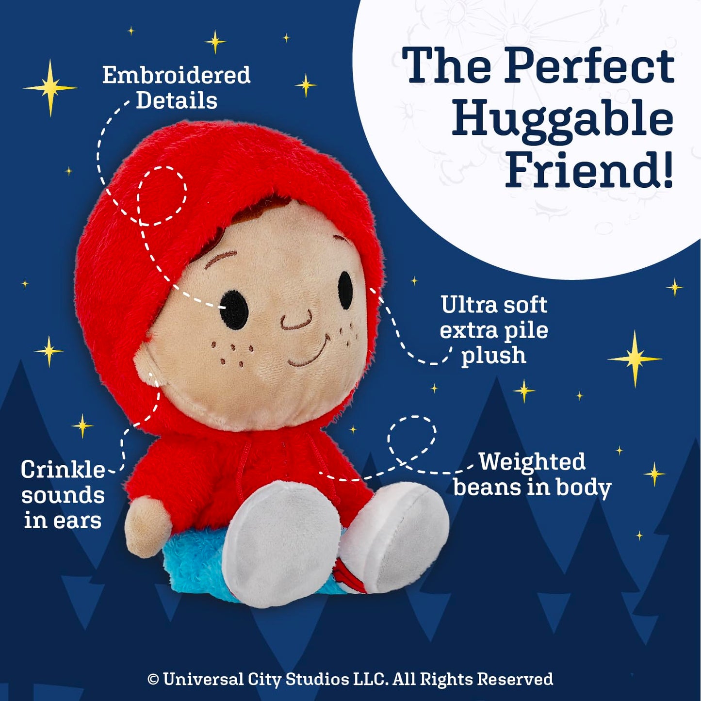 ET Elliott Cuteeze Stuffed Plush Toy - 12 Inch Extra Soft Plushie - Crinkle Sound in Ears - Beans in The Body for Comforting Feel - Perfect Loveable