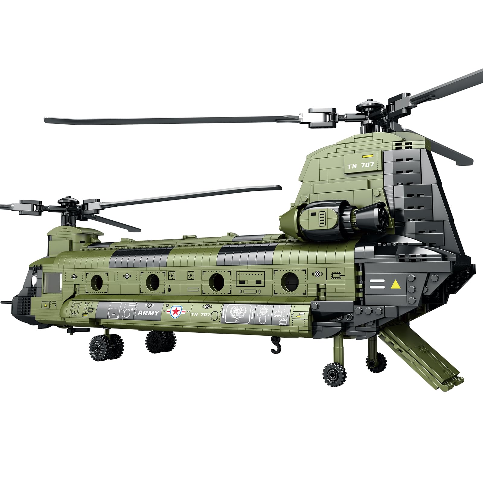 Ruikytech CH-47 Helicopter Model Toy, Building Block Military Transport Airplane Toy Kit for Teenagers and Adults(1451 Pieces)