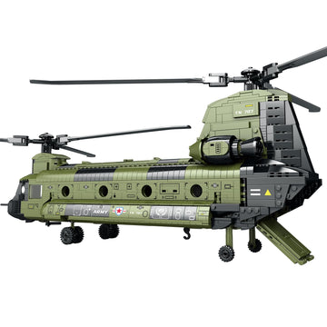 Ruikytech CH-47 Helicopter Model Toy, Building Block Military Transport Airplane Toy Kit for Teenagers and Adults(1451 Pieces)