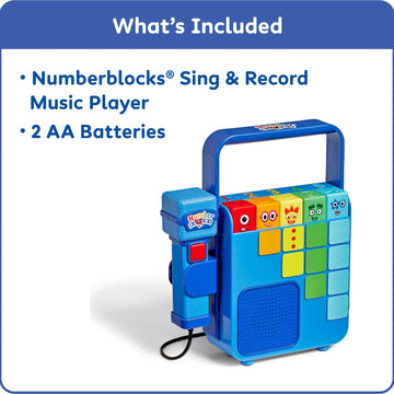 hand2mind Numberblocks Sing and Record Music Player, Kids Karaoke Microphone, Musical Toys, Toddler Boombox, Counting Toys, Preschool Math Learning