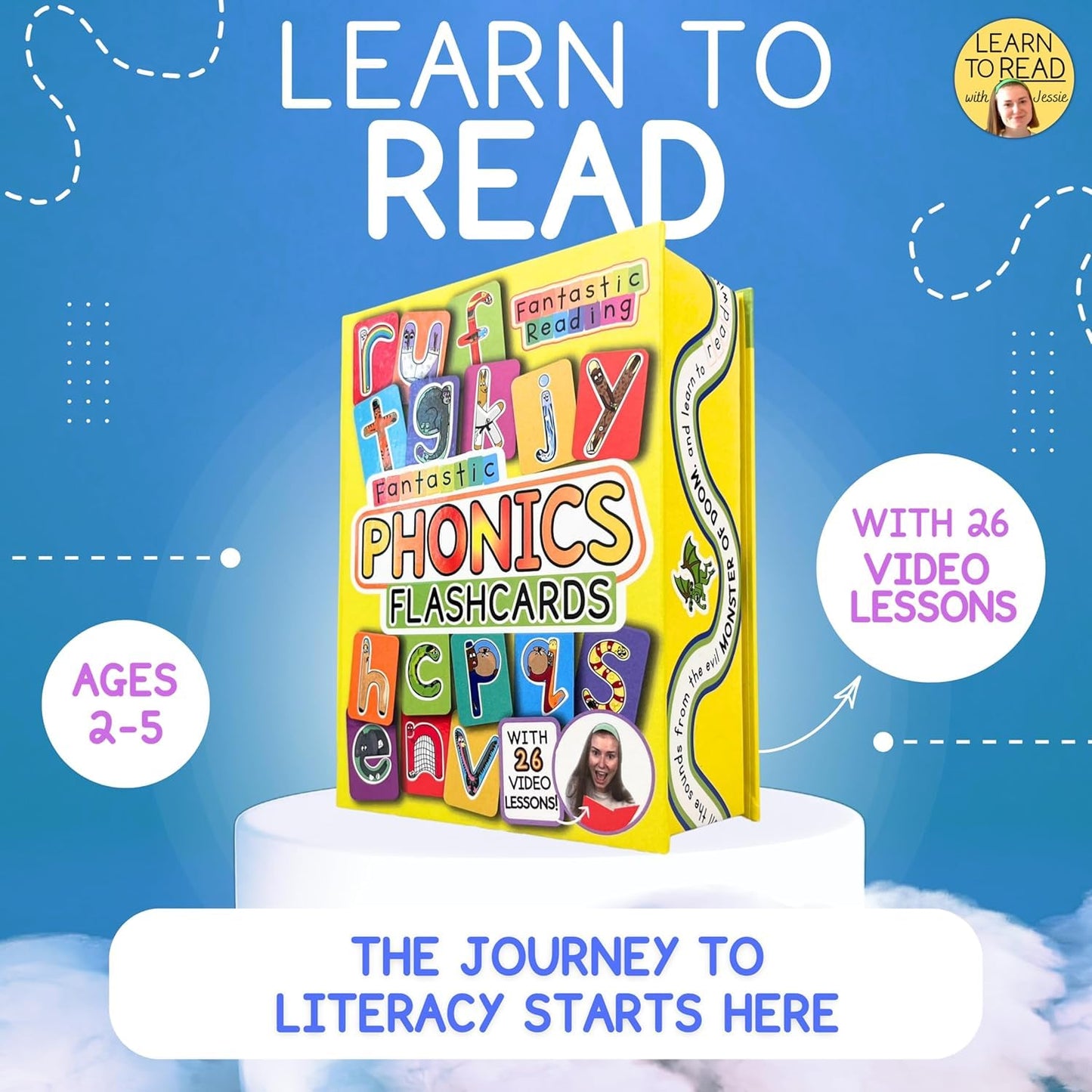 Phonics Flash Cards with Video Lessons for Ages 2-6 Years - Fantastic Alphabet Flash Cards Kindergarten - Engaging ABC Cards for Preschool