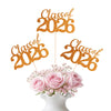 Orange Class of 2026 Double-sided Graduation Table Centerpieces, 12 Pcs Grad Party Decorations with Sticks, Graduation 2026 Party Supplies for Table