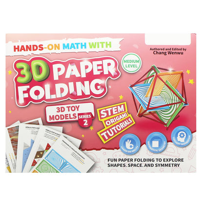 Foraineleyo 3D Paper Folding STEM Kit - Hands-On Math & Geometry Toy Set with 5 Origami Models, Step-by-Step Tutorials & Video Guides for Kids Ages