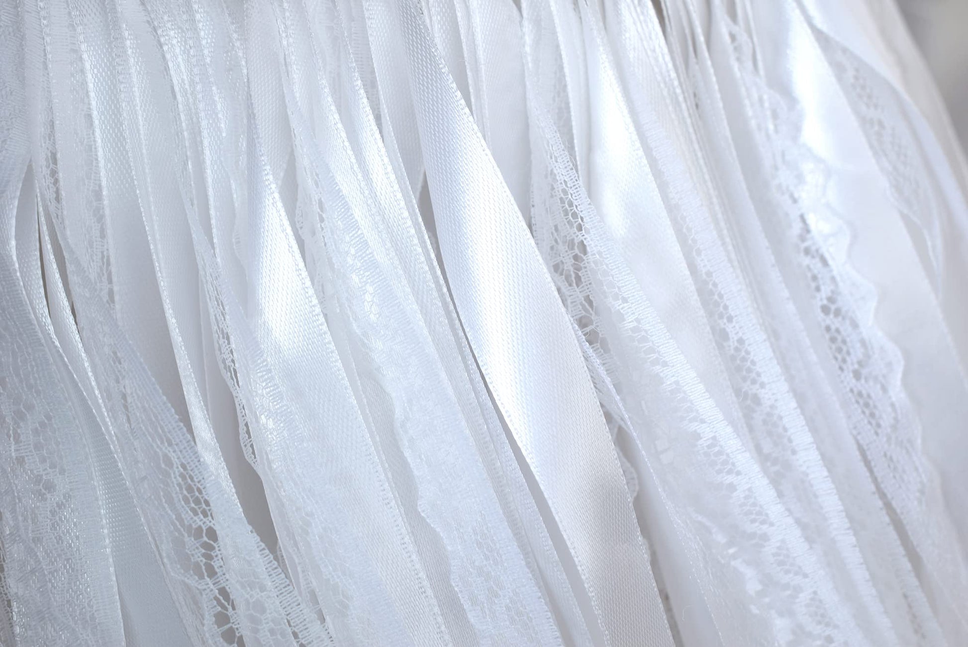 Kingsnow 100 Pieces Lace Wedding Ribbon Wands with Triple Ribbon and Silver Bell Wand Silk Fairy Stick Wand Streamers Party Ribbon Sticks Magic Fairy