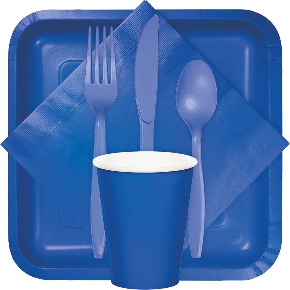 Creative Converting 320054 Graduation Theme Cobalt Blue Tablecloth