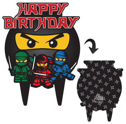 Ninja Go Blocks Birthday Cake Topper Cupcake Building Bricks Party