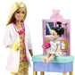 Barbie Careers Playset, Pediatrician Set with Blonde Doctor Doll, Brunette Patient Small Doll, Exam Table & Accessories